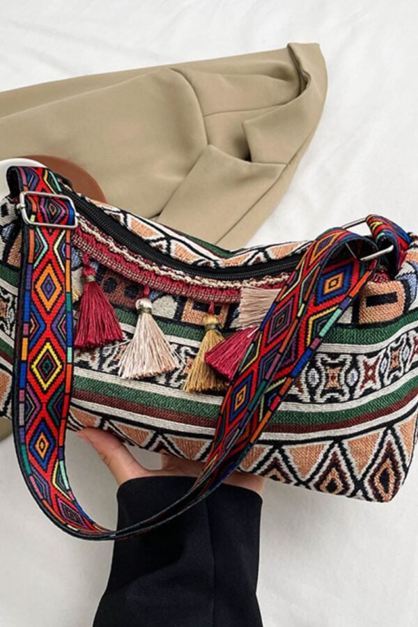 Tassel Adjustable Strap Shoulder Bag - Image 12