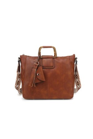 RING HANDLE SATCHEL WITH GUITAR STRAP