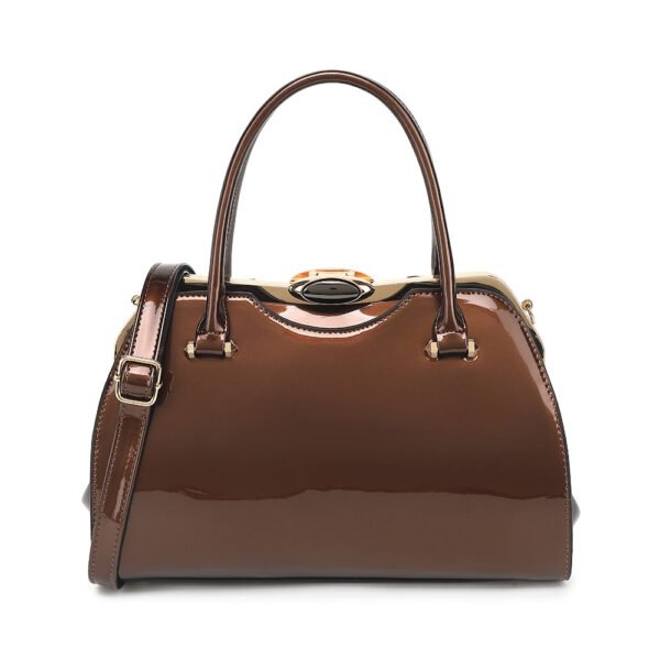 Patent Leather Frame Satchel - Image 4