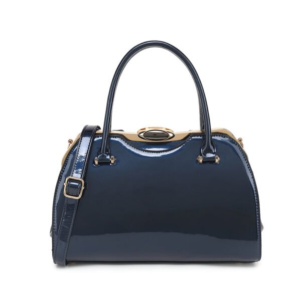 Patent Leather Frame Satchel - Image 5