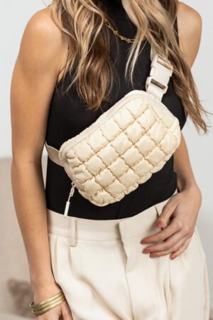 Quilted Puffer Sling Belt Bum Bag
