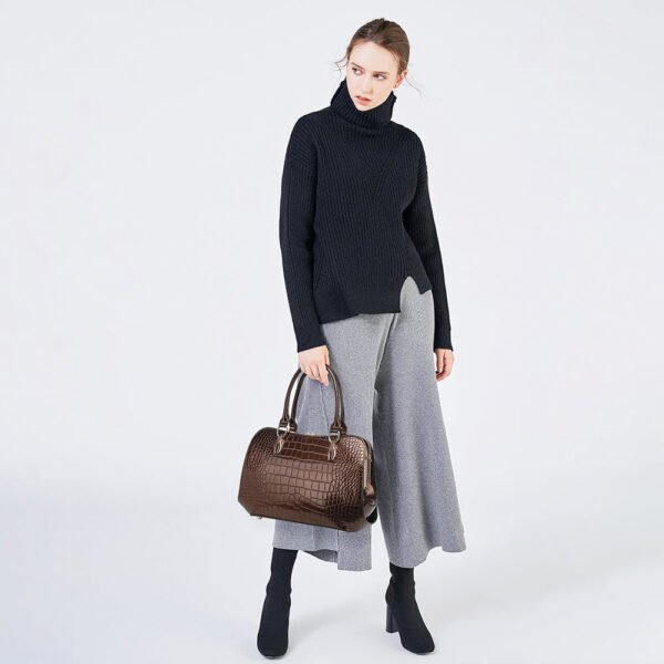Croco Patent Leather Frame Satchel - Image 10