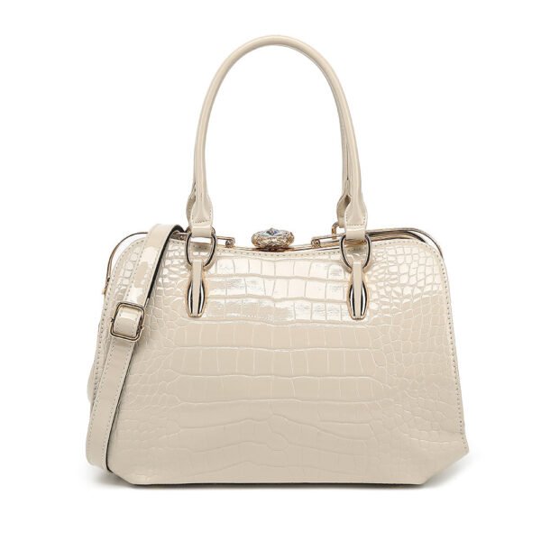 Croco Patent Leather Frame Satchel - Image 3