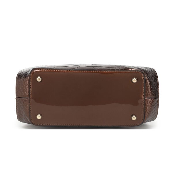 Croco Patent Leather Frame Satchel - Image 9