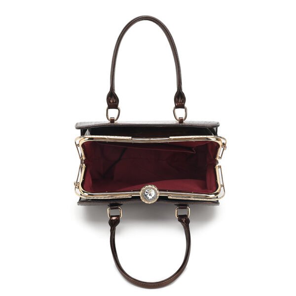 Croco Patent Leather Frame Satchel - Image 6