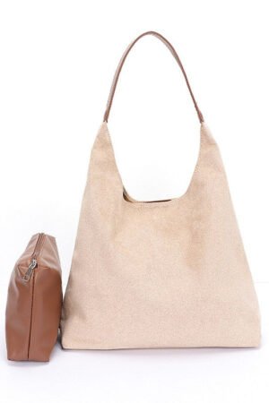 Faux Suede Oversize 2 In 1 Shoulder Bag