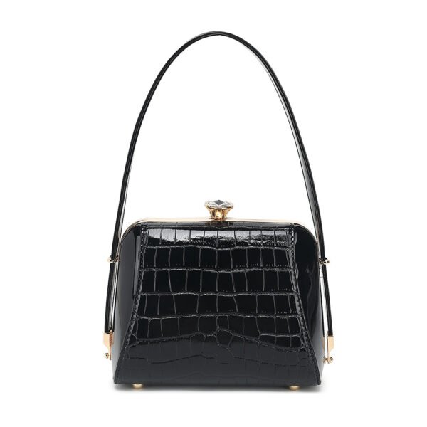 Small Croco Patent Leather Frame Satchel