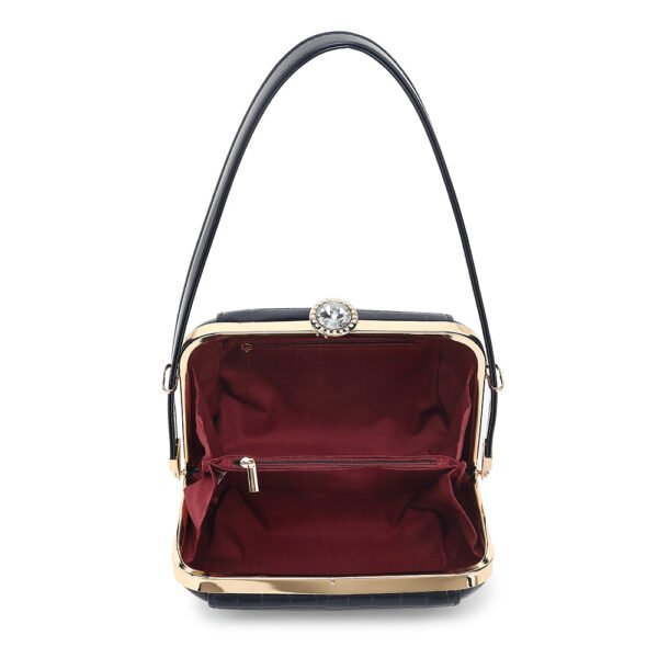 Small Croco Patent Leather Frame Satchel - Image 6