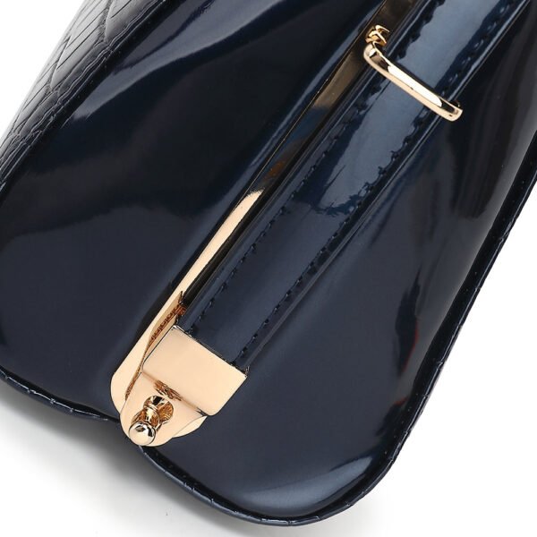 Small Croco Patent Leather Frame Satchel - Image 9