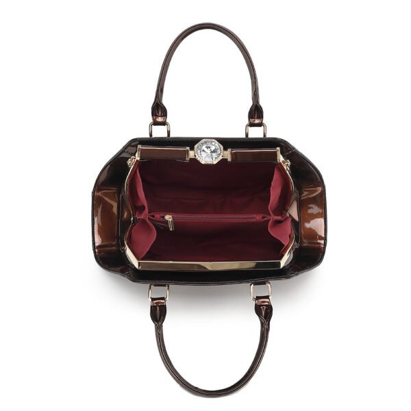 Patent Leather Frame Satchel - Image 6