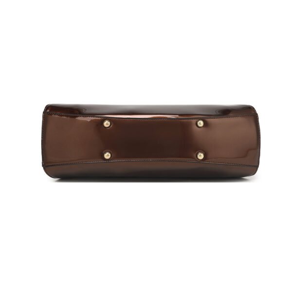 Patent Leather Frame Satchel - Image 9