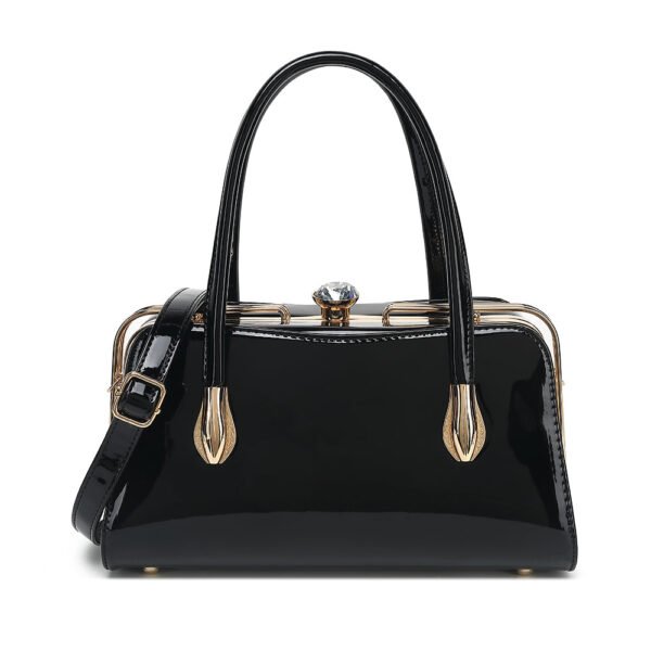 Patent Leather Frame Satchel - Image 2