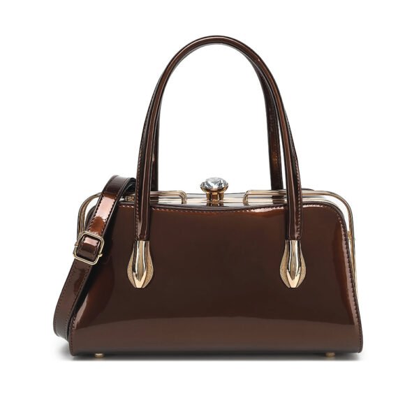 Patent Leather Frame Satchel - Image 4