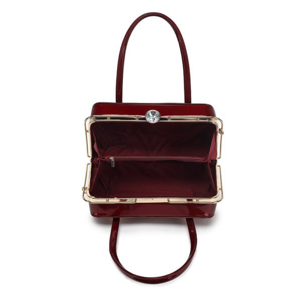 Patent Leather Frame Satchel - Image 6