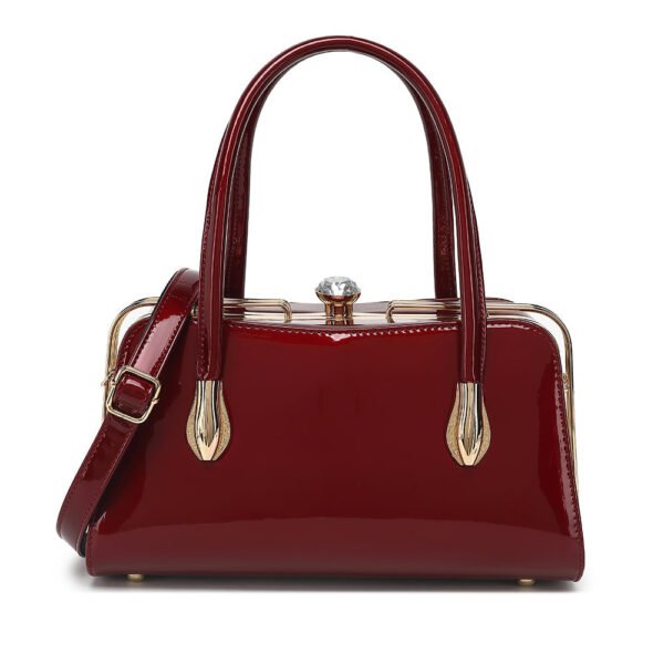 Patent Leather Frame Satchel - Image 7