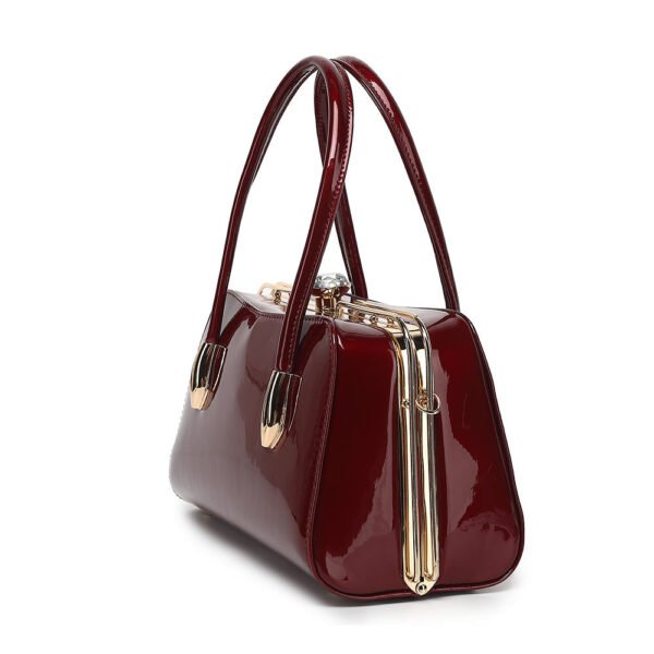 Patent Leather Frame Satchel - Image 8