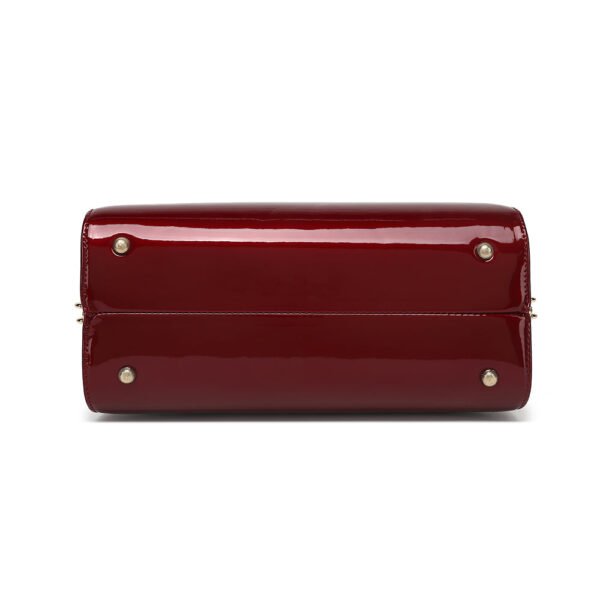 Patent Leather Frame Satchel - Image 9