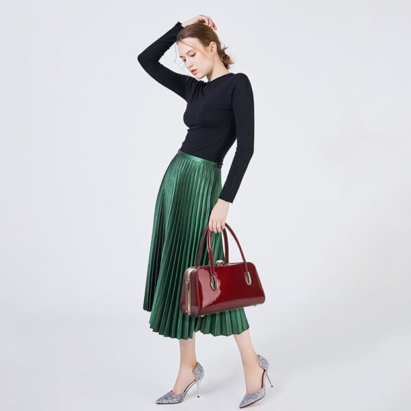 Patent Leather Frame Satchel - Image 10