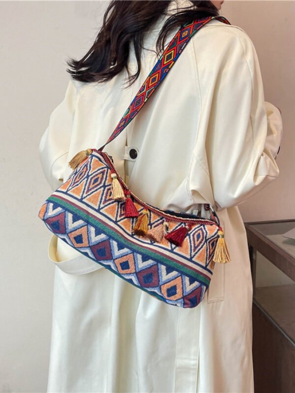 Tassel Adjustable Strap Shoulder Bag - Image 6