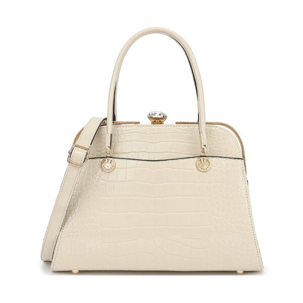 Croco Patent Leather with Rhinestones Satchel - Image 3