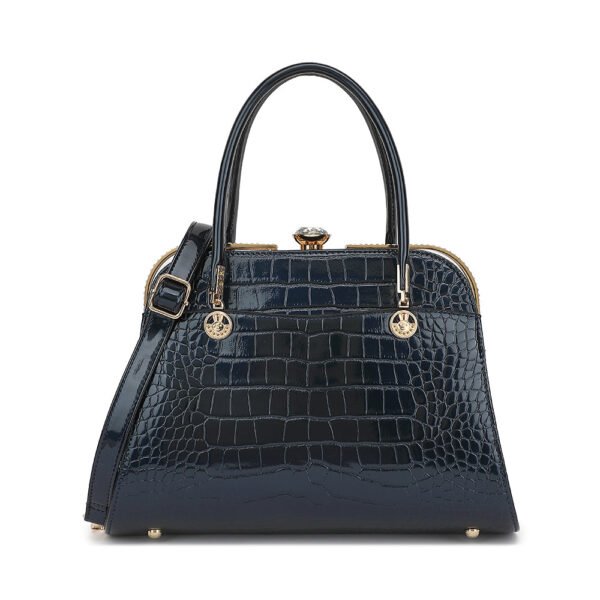 Croco Patent Leather with Rhinestones Satchel - Image 6