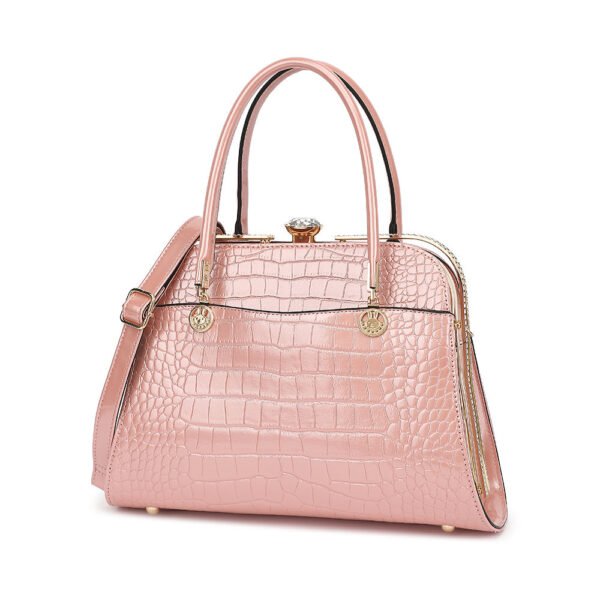 Croco Patent Leather with Rhinestones Satchel - Image 9