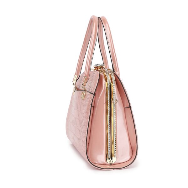 Croco Patent Leather with Rhinestones Satchel - Image 8