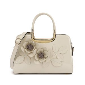 Flower Patent Leather Frame Satchel
