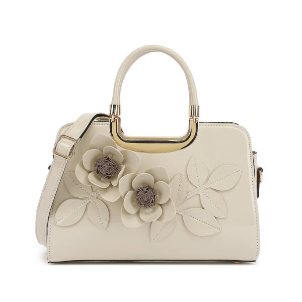 Flower Patent Leather Frame Satchel