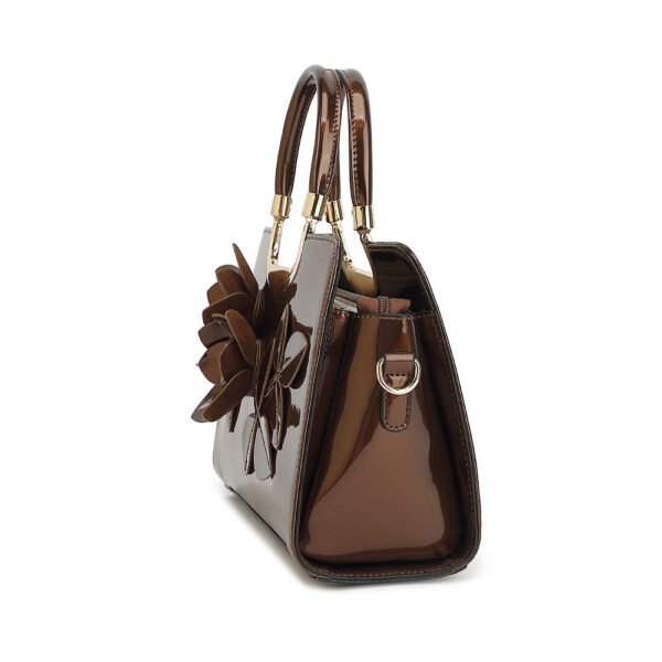 Flower Patent Leather Frame Satchel - Image 7