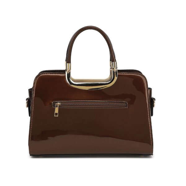 Flower Patent Leather Frame Satchel - Image 8