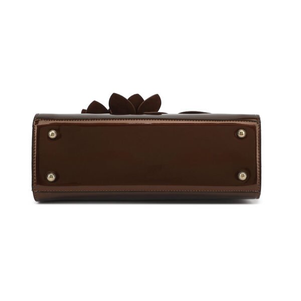 Flower Patent Leather Frame Satchel - Image 9
