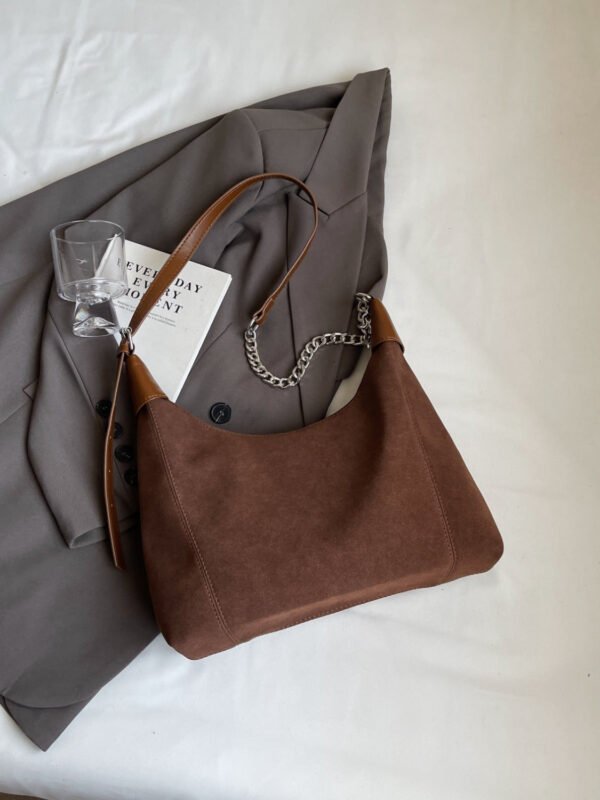 Suede Adjustable Strap Shoulder Bag - Image 14