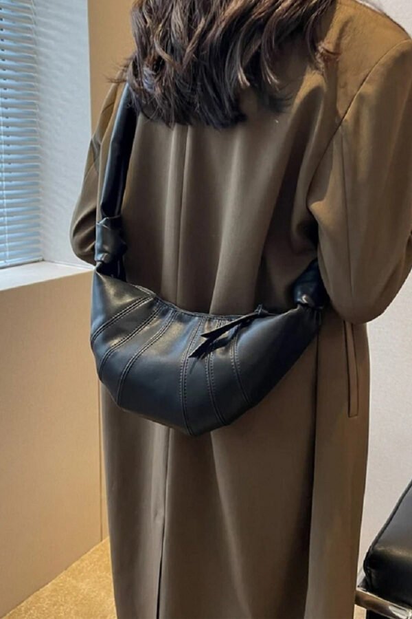 Vegan Leather Croissant Crossbody Bag - Image 5