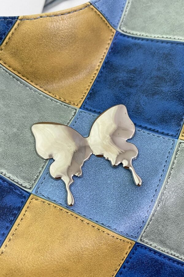 PU Leather Color Block Shoulder Bag - Image 14