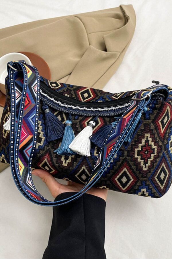 Tassel Adjustable Strap Shoulder Bag - Image 9