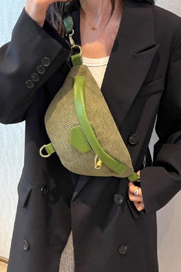 Corduroy Crossbody Bag with Removable Strap - Image 9