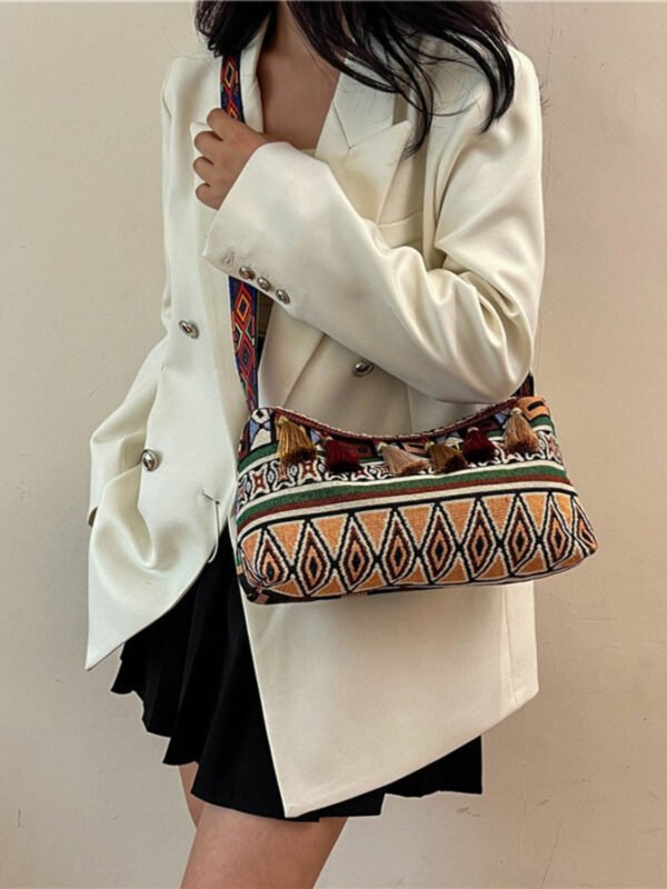 Tassel Adjustable Strap Shoulder Bag - Image 13