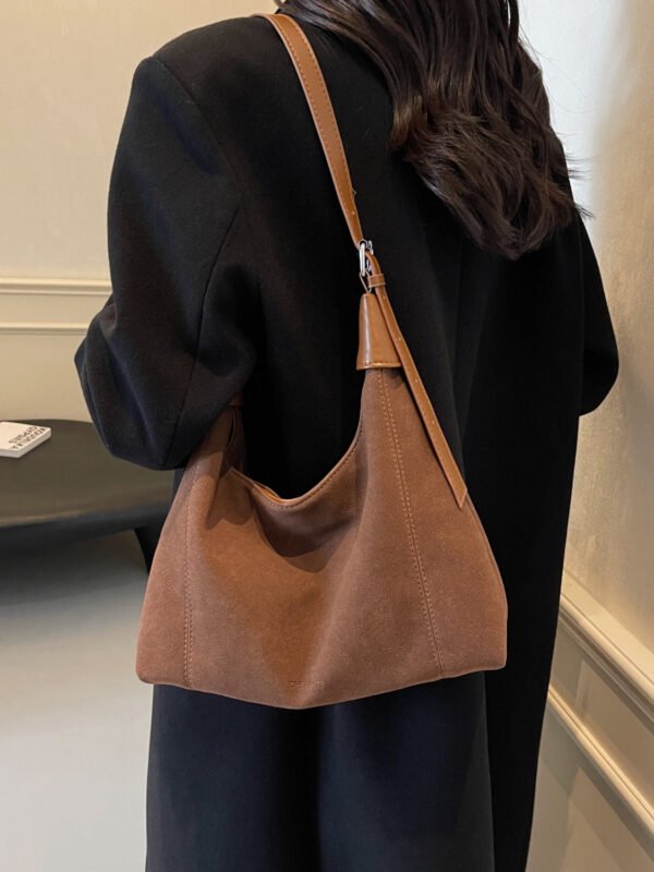 Suede Adjustable Strap Shoulder Bag - Image 16