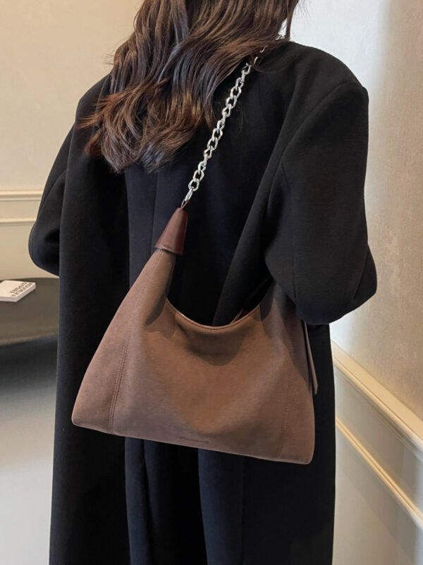 Suede Adjustable Strap Shoulder Bag - Image 7