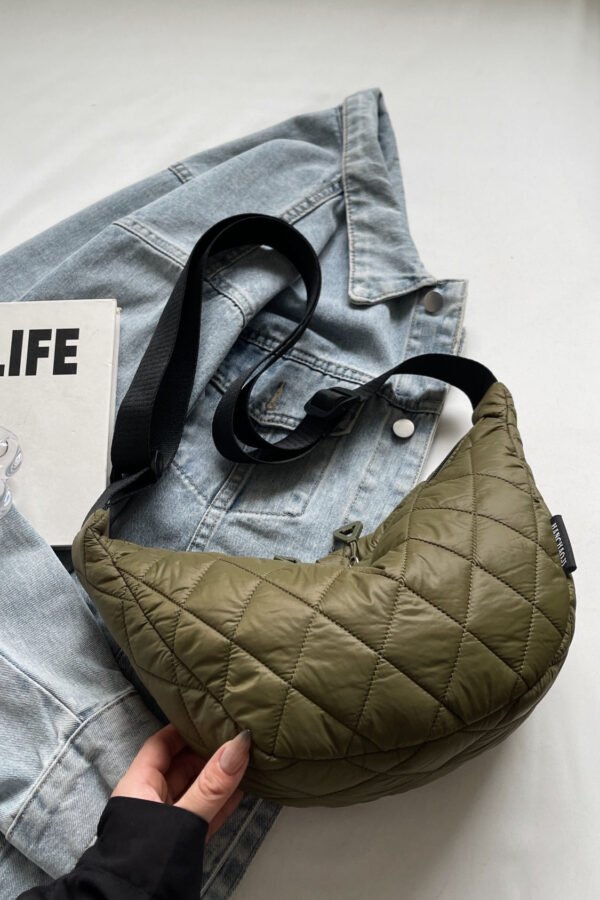 Quilted Adjustable Strap Crossbody Bag - Image 15