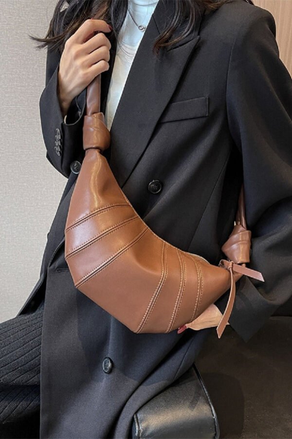 Vegan Leather Croissant Crossbody Bag - Image 2