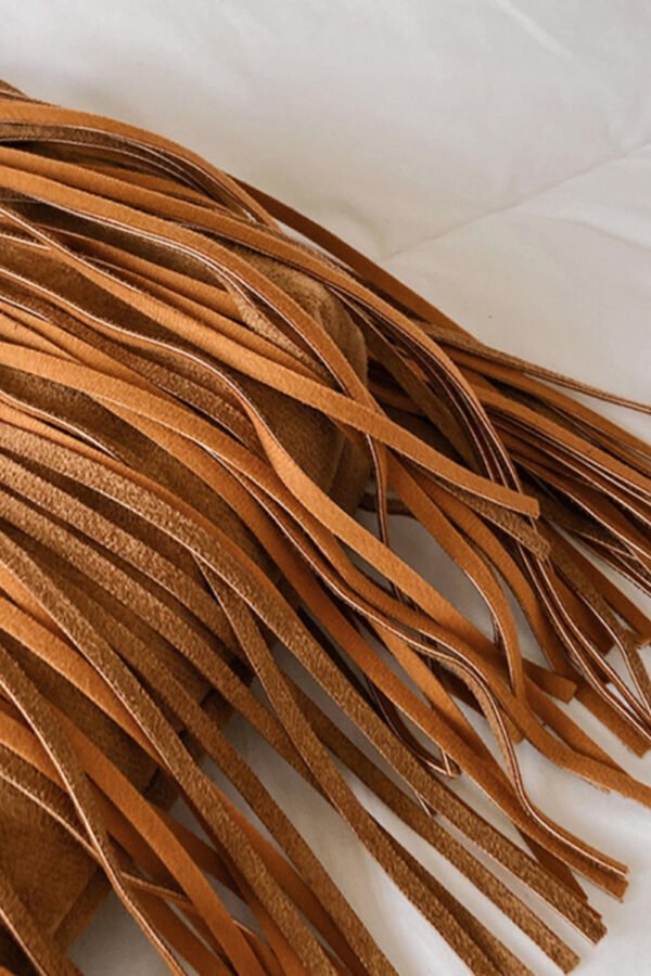 Suede Fringe Adjustable Strap Shoulder Bag - Image 6