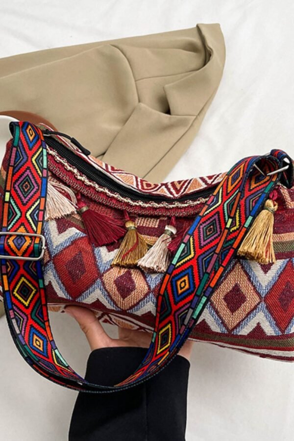 Tassel Adjustable Strap Shoulder Bag - Image 2