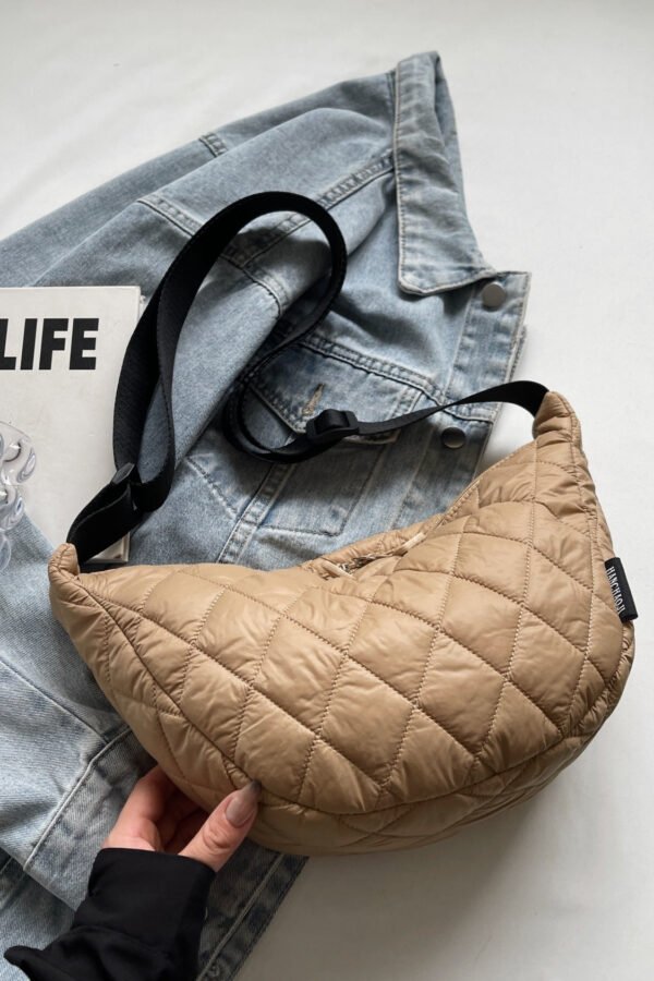 Quilted Adjustable Strap Crossbody Bag - Image 7