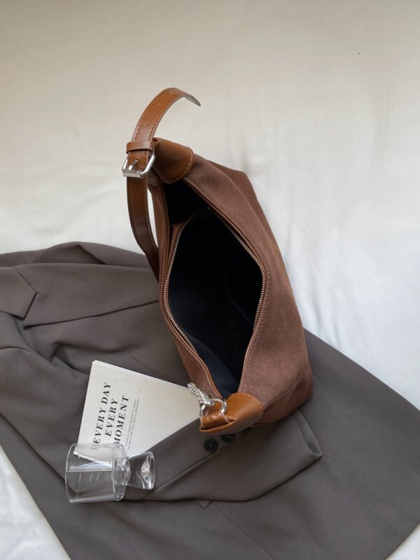Suede Adjustable Strap Shoulder Bag - Image 15