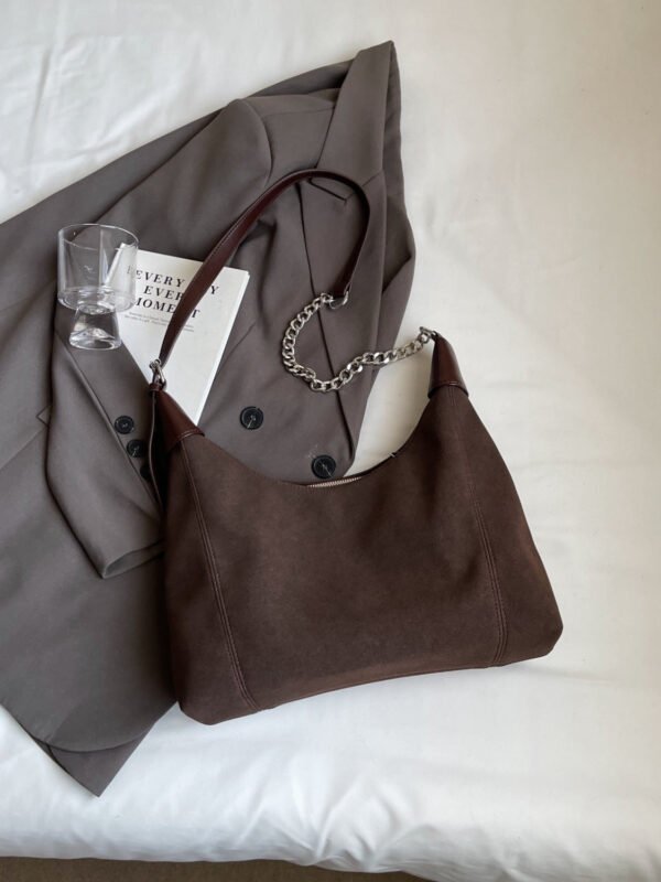 Suede Adjustable Strap Shoulder Bag - Image 2