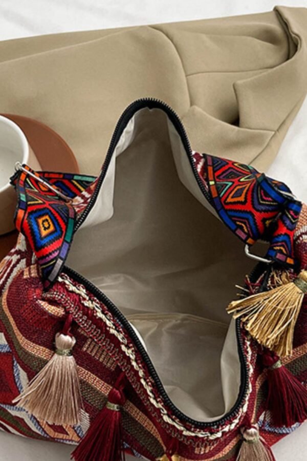 Tassel Adjustable Strap Shoulder Bag - Image 3