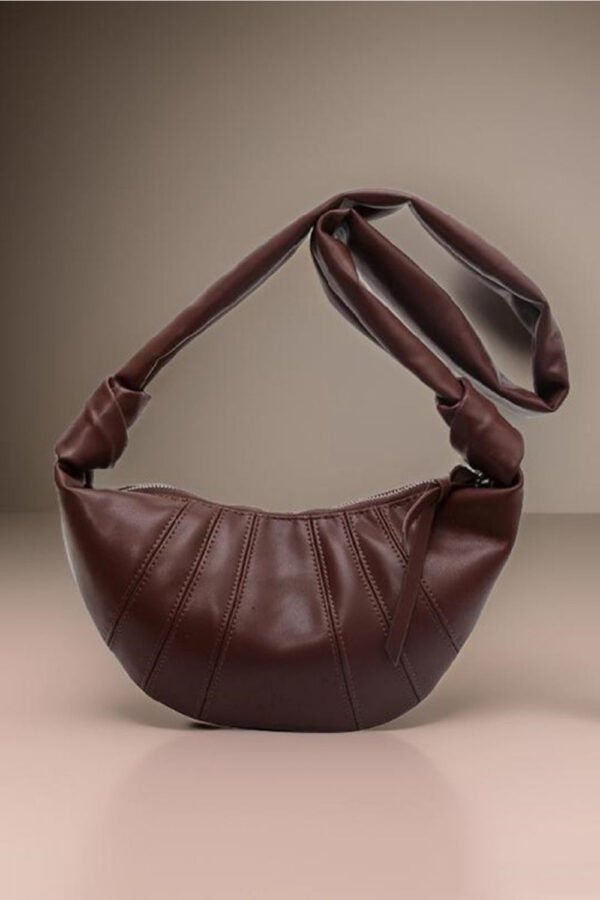 Vegan Leather Croissant Crossbody Bag - Image 9